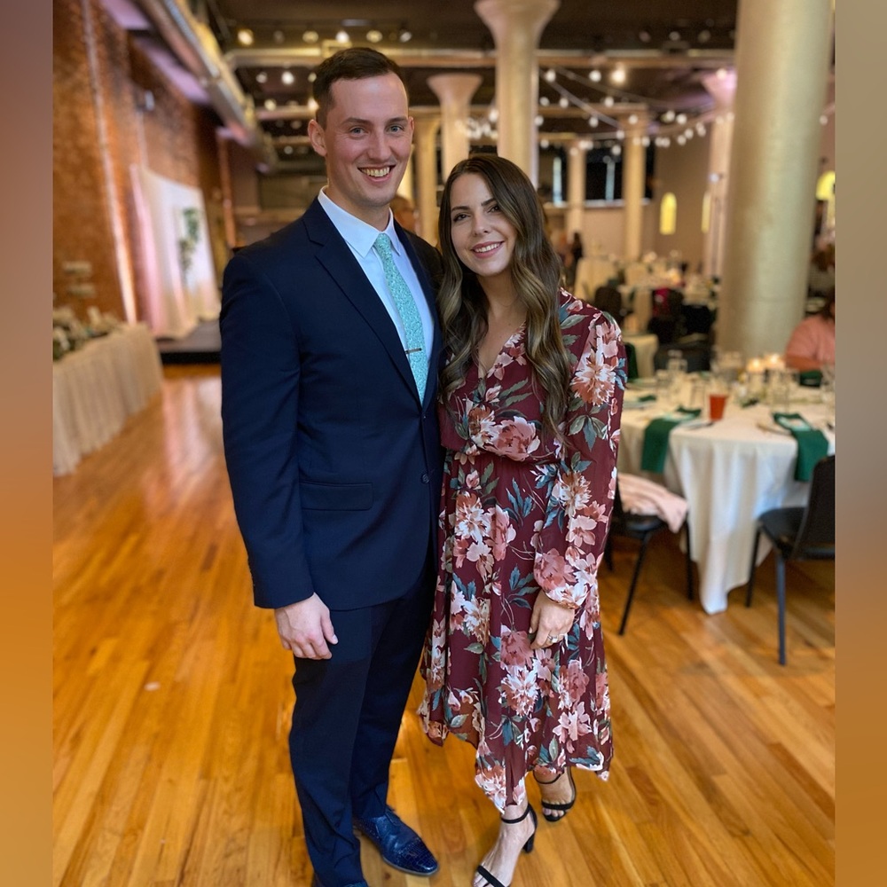 Maroon floral midi dress - Picture 2 of 6